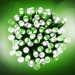 200 Green and White LED Green Wire
