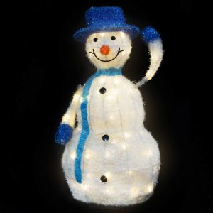 White LED Tinsel Snowman 90cm