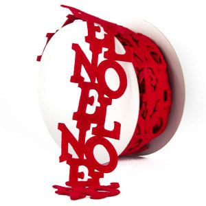 NOEL Red Cut out ribbon 9m