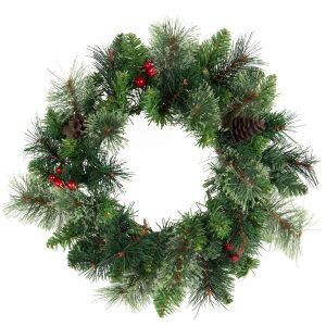 40cm Rustic Cashmere Berry & Pinecone wreath