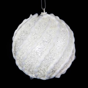 White Candy Floss Bauble 10cm