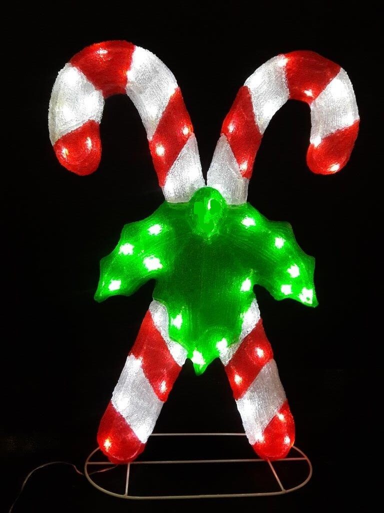 Acrylic Double Candy Cane LED Acrylic, Christmas Lights, Christmas ...
