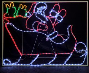 Waving Santa in Sleigh LED Christmas Lights, Christmas Lights Displays ...